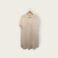 H&M White Short-Sleeve V-Neck Unstructured Linen Dress