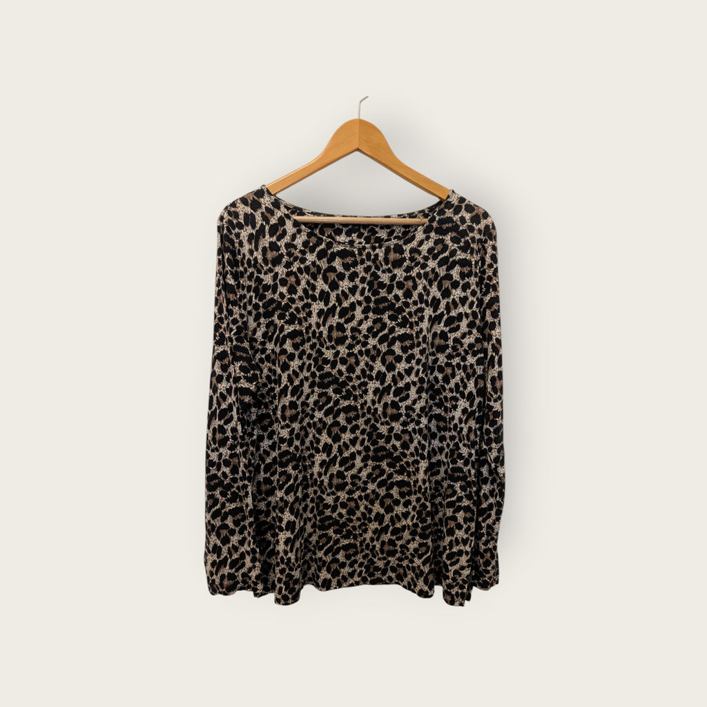 Mario Serrani Animal Print Scoop-Neck Stretch Top
