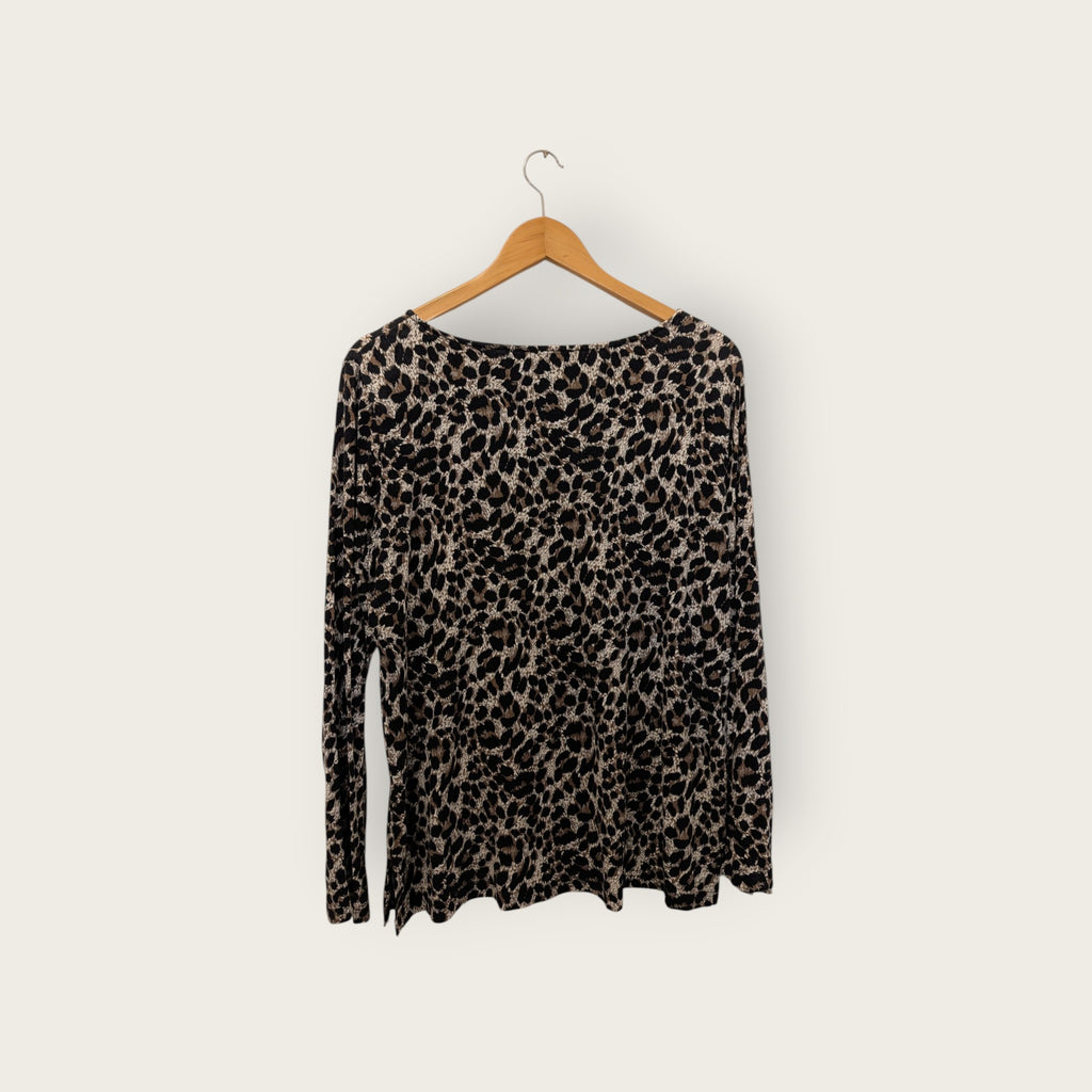 Mario Serrani Animal Print Scoop-Neck Stretch Top