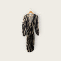 H&M Animal Print Wrap Dress with Puff Sleeves — New