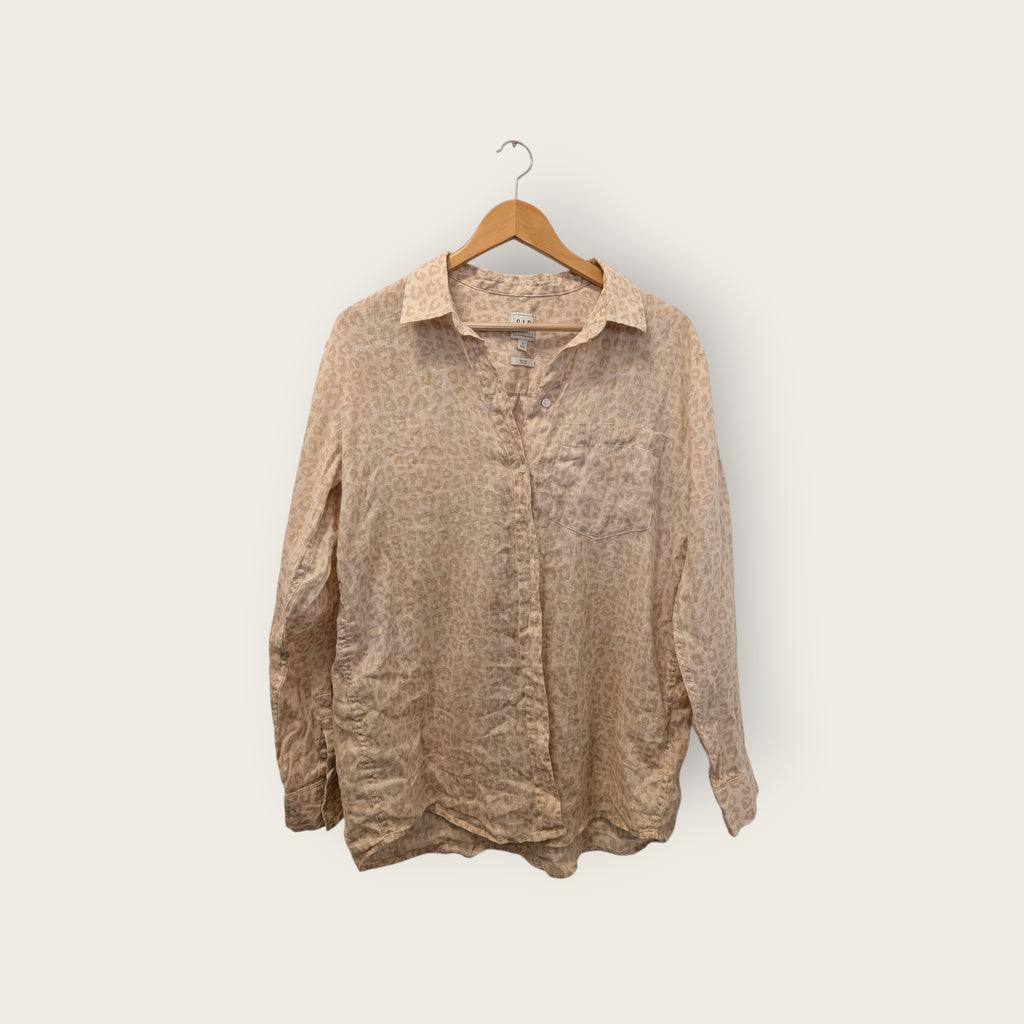 GAP Linen Leopard Button-Down