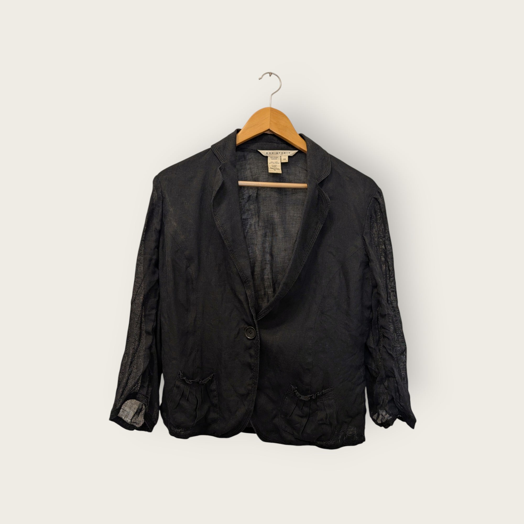 Max Studio Black Linen Jacket