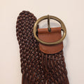 Fossil O-Ring Tan Braided Leather Belt