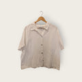 'Hot Cotton' White Boxy Button-Down
