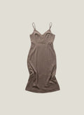 Mia Inspiration Taupe Empire-Waist Strapped Maxi Dress