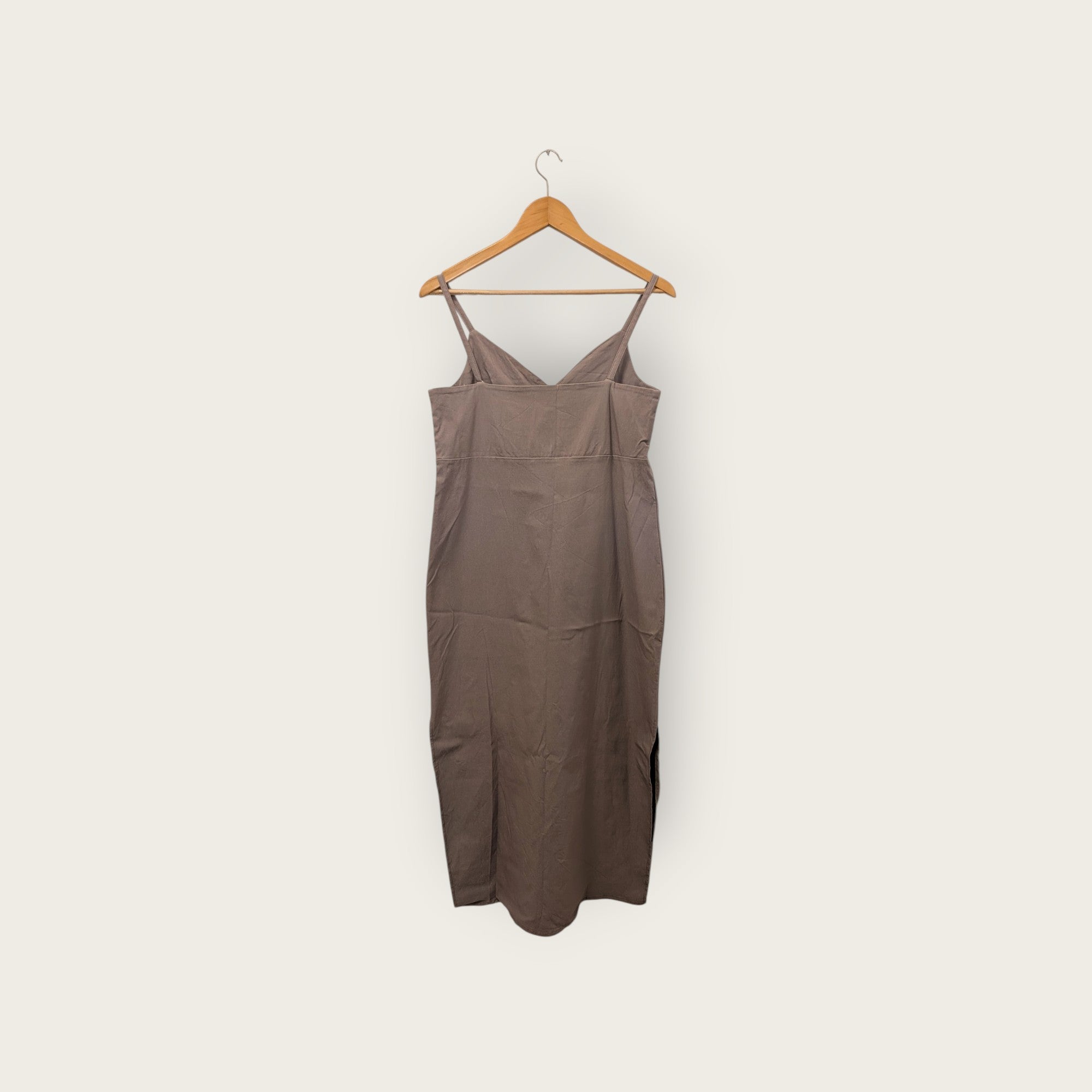 Mia Inspiration Taupe Empire-Waist Strapped Maxi Dress