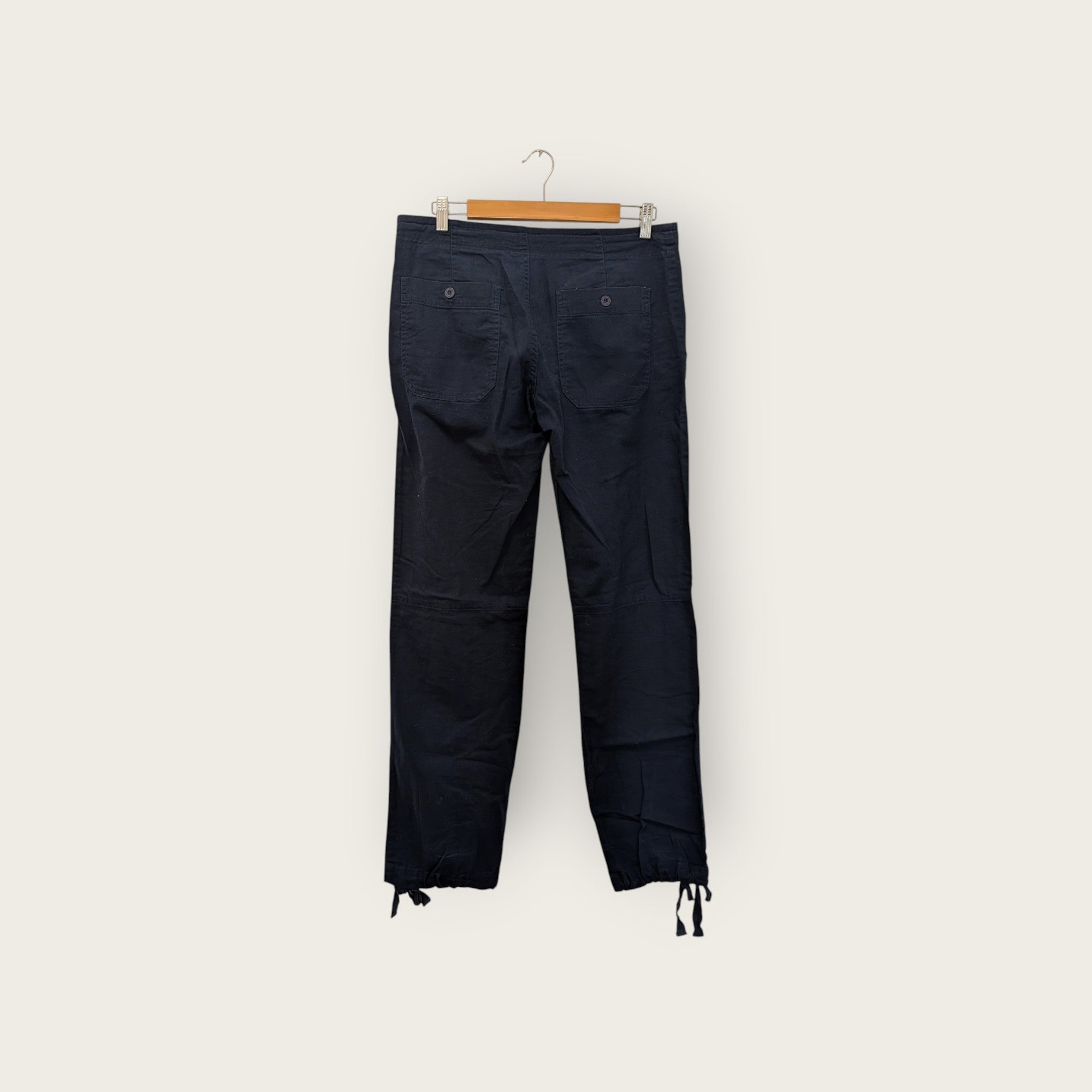 TNT Streetwear Navy Cotton-Linen Drawstring Pants