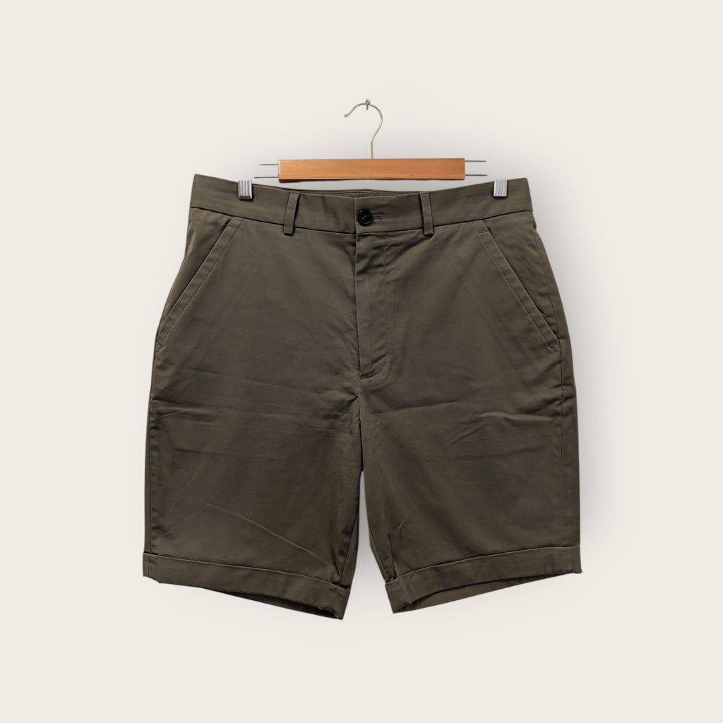 Zara Olive Cuffed Utility Shorts