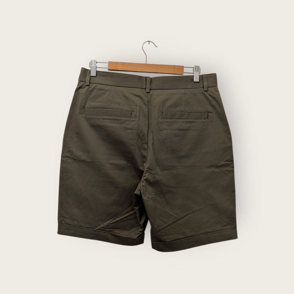 Zara Olive Cuffed Utility Shorts
