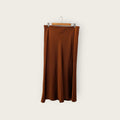 Zara Burnt Sienna Bias-Cut Midi Skirt