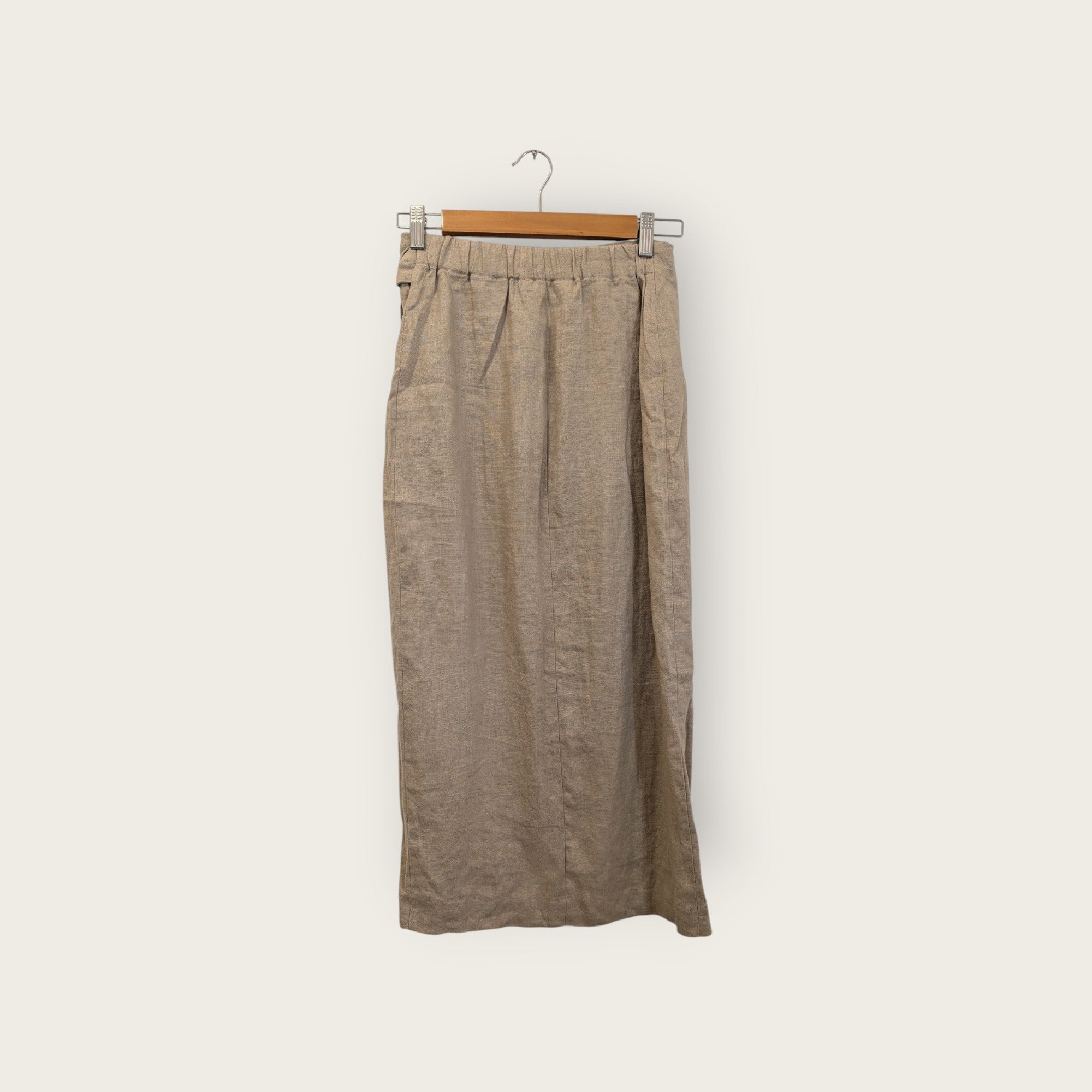 MNG Tan Linen Wrap Tie-Up Skirt